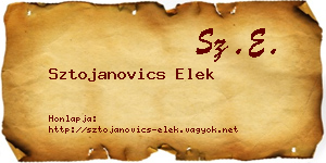 Sztojanovics Elek névjegykártya